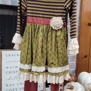 Mustard Pie dress with leggings